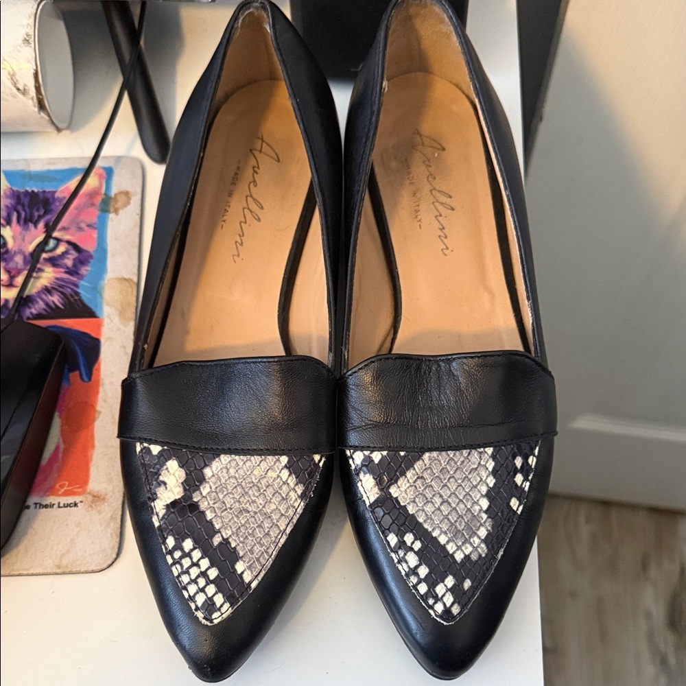 Aurellini Black and Silver Women's Flats